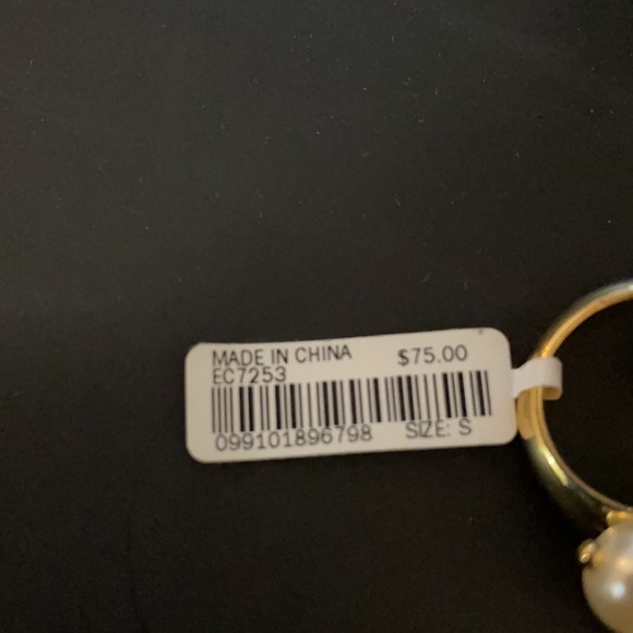 J. Crew Gold Pearl Cubic Zirconia Statement Rings - Picture 5 of 5